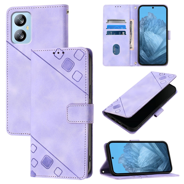 For Blackview A52 Skin Feel Embossed Leather Phone Case(Light Purple) - More Brand by PMC TechLife | Online Shopping South Africa | PMC TechLife | Buy Now Pay Later Mobicred