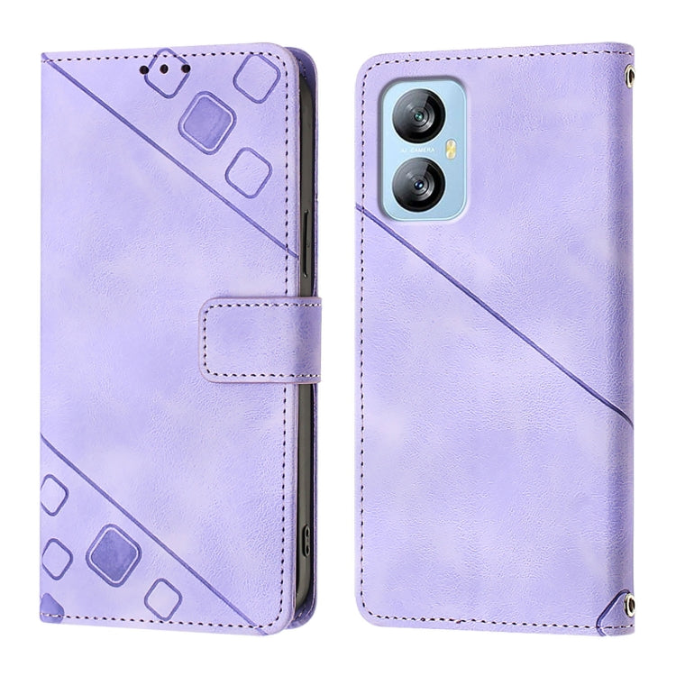 For Blackview A52 Skin Feel Embossed Leather Phone Case(Light Purple) - More Brand by PMC TechLife | Online Shopping South Africa | PMC TechLife | Buy Now Pay Later Mobicred