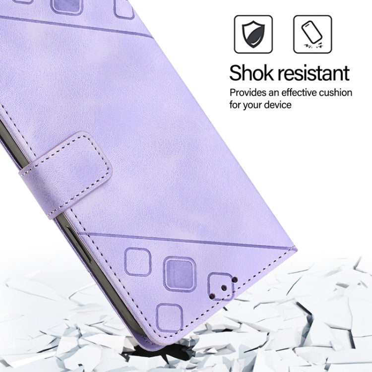 For Blackview A52 Skin Feel Embossed Leather Phone Case(Light Purple) - More Brand by PMC TechLife | Online Shopping South Africa | PMC TechLife | Buy Now Pay Later Mobicred