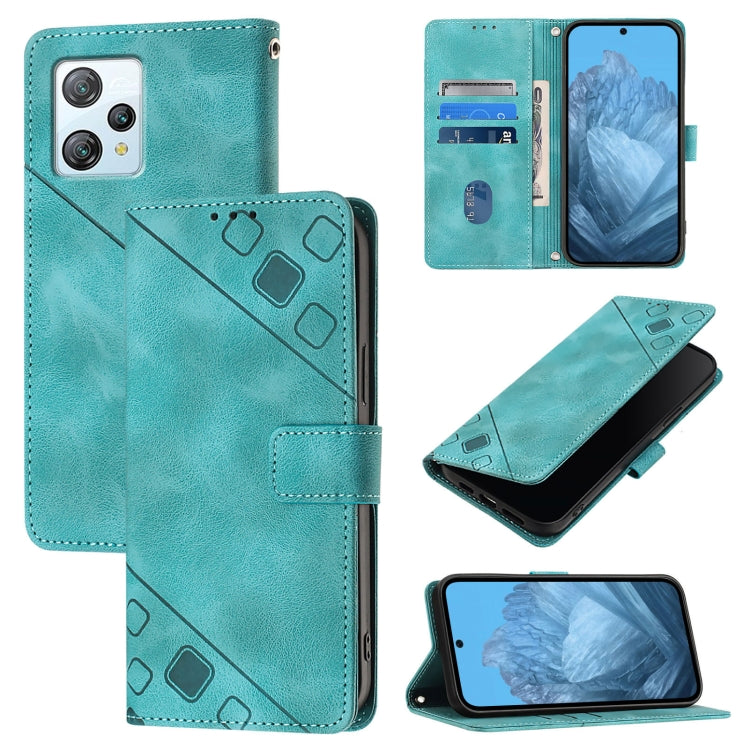 For Blackview A53 Skin Feel Embossed Leather Phone Case(Green) - More Brand by PMC TechLife | Online Shopping South Africa | PMC TechLife | Buy Now Pay Later Mobicred