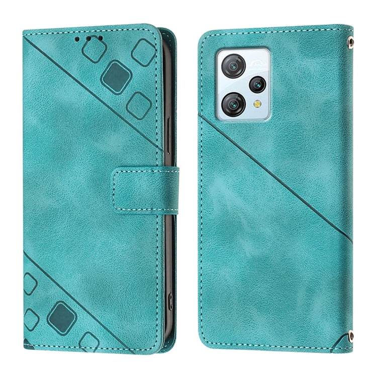 For Blackview A53 Skin Feel Embossed Leather Phone Case(Green) - More Brand by PMC TechLife | Online Shopping South Africa | PMC TechLife | Buy Now Pay Later Mobicred