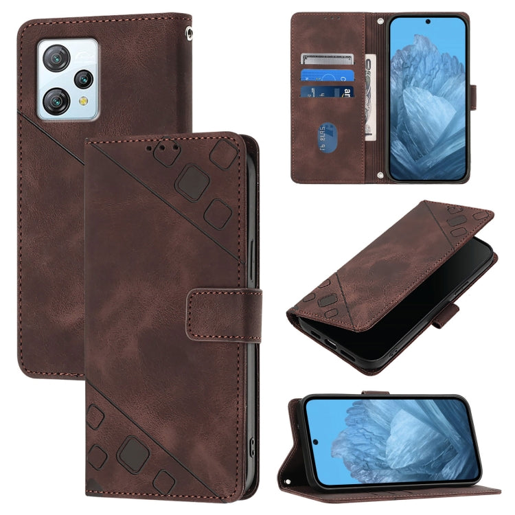 For Blackview A53 Skin Feel Embossed Leather Phone Case(Brown) - More Brand by PMC TechLife | Online Shopping South Africa | PMC TechLife | Buy Now Pay Later Mobicred