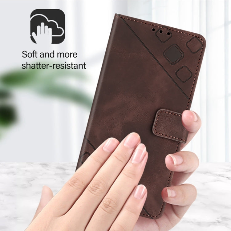 For Blackview A53 Skin Feel Embossed Leather Phone Case(Brown) - More Brand by PMC TechLife | Online Shopping South Africa | PMC TechLife | Buy Now Pay Later Mobicred