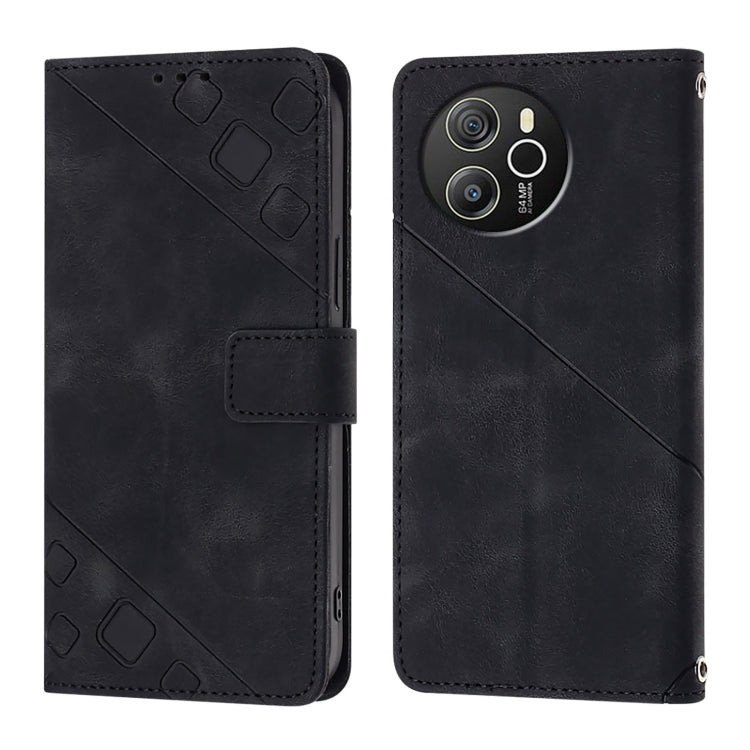 For Blackview Shark 8 Skin Feel Embossed Leather Phone Case(Black) - More Brand by PMC TechLife | Online Shopping South Africa | PMC TechLife | Buy Now Pay Later Mobicred