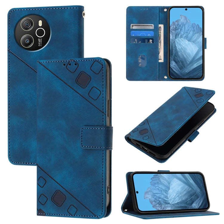 For Blackview Shark 8 Skin Feel Embossed Leather Phone Case(Blue) - More Brand by PMC TechLife | Online Shopping South Africa | PMC TechLife | Buy Now Pay Later Mobicred