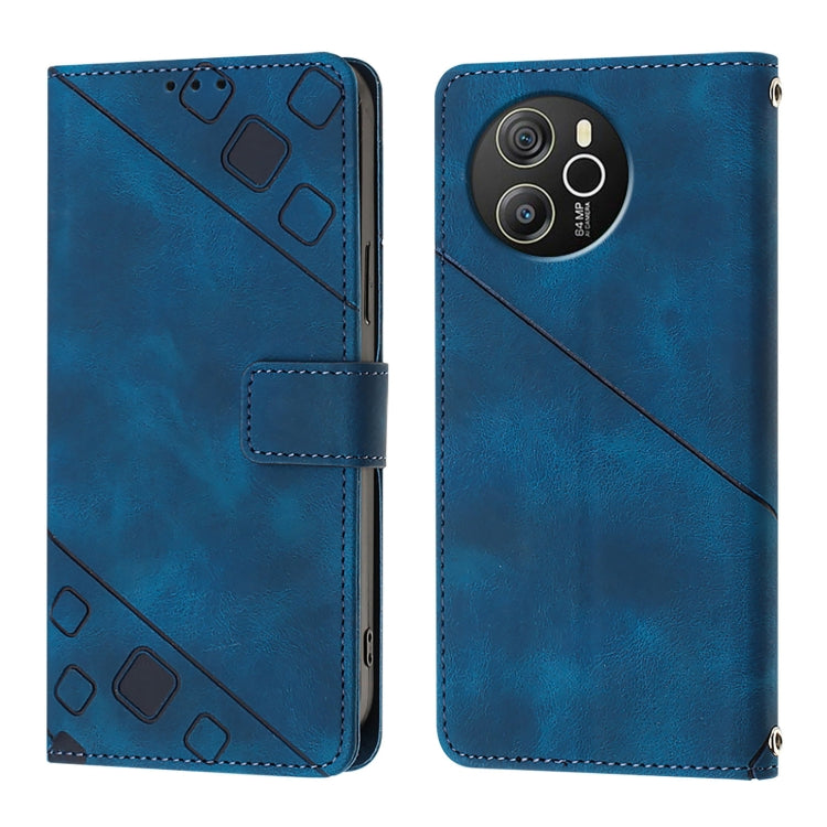 For Blackview Shark 8 Skin Feel Embossed Leather Phone Case(Blue) - More Brand by PMC TechLife | Online Shopping South Africa | PMC TechLife | Buy Now Pay Later Mobicred