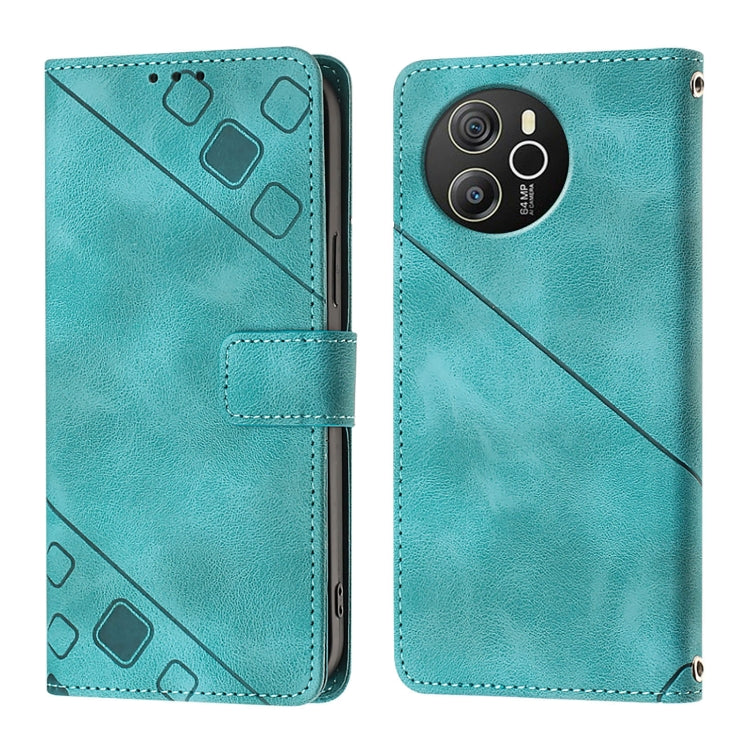 For Blackview Shark 8 Skin Feel Embossed Leather Phone Case(Green) - More Brand by PMC TechLife | Online Shopping South Africa | PMC TechLife | Buy Now Pay Later Mobicred