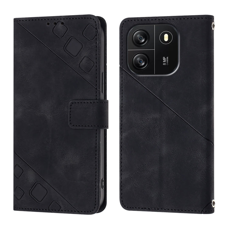 For Blackview Wave 6C Skin Feel Embossed Leather Phone Case(Black) - free shipping - PMC TechLife - Order now!