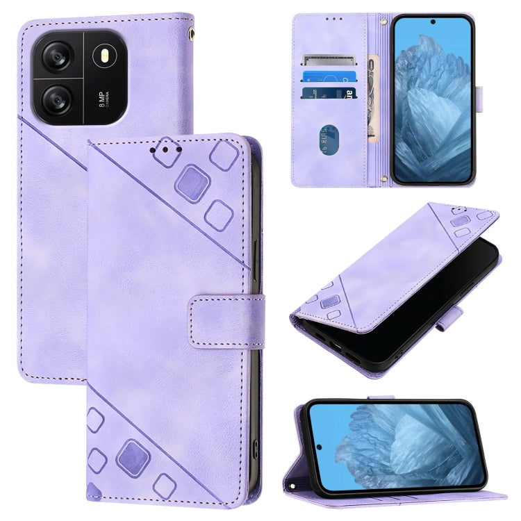 For Blackview Wave 6C Skin Feel Embossed Leather Phone Case(Light Purple) - More Brand by PMC TechLife | Online Shopping South Africa | PMC TechLife | Buy Now Pay Later Mobicred