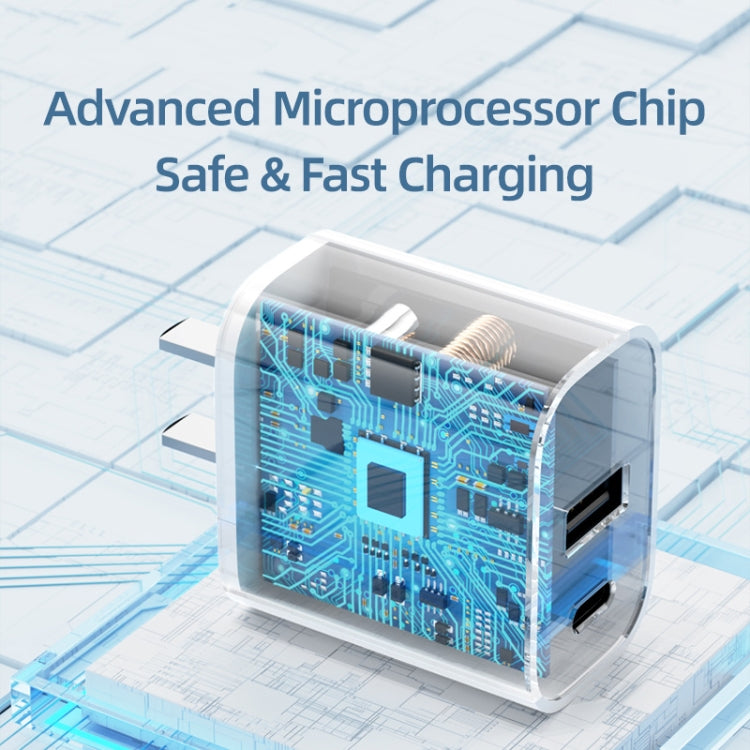 ROCK T43 PD 20W Dual Port USB-A+USB-C / Type-C Charger Adapter, Plug:EU Plug - free shipping - PMC TechLife - Order now!