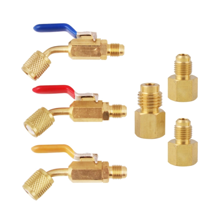 6 in 1 Car Air Conditioning Refrigerant Angled Compact Ball Valve for HVAC / AC Air Conditioning Maintenance - Air Conditioning System by PMC TechLife | Online Shopping South Africa | PMC TechLife | Buy Now Pay Later Mobicred