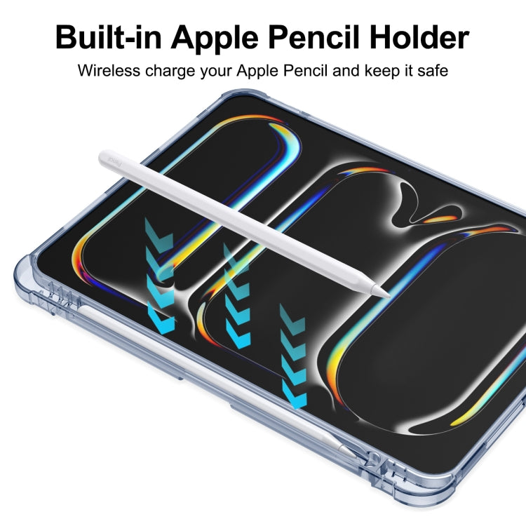 For iPad Pro 11 2024 Tri-fold Holder TPU Cover Frosted Leather Smart Tablet Case withh Pen Slot(Purple) - iPad Pro 11 2024 Cases by PMC TechLife | Online Shopping South Africa | PMC TechLife | Buy Now Pay Later Mobicred