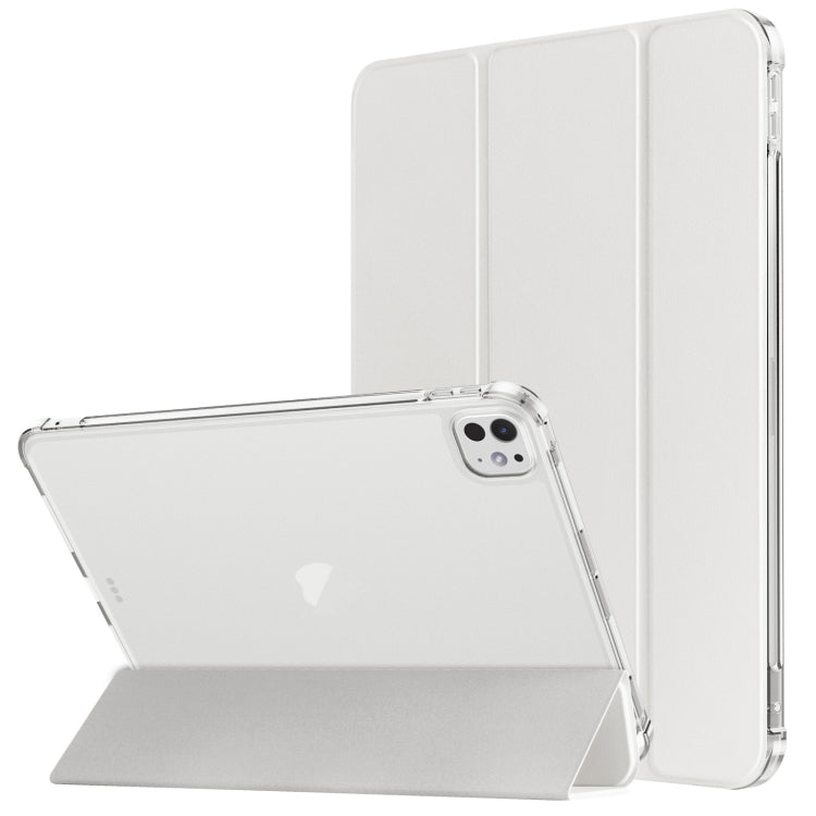 For iPad Pro 11 2024 Tri-fold Holder TPU Cover Frosted Leather Smart Tablet Case withh Pen Slot(Grey) - iPad Pro 11 2024 Cases by PMC TechLife | Online Shopping South Africa | PMC TechLife | Buy Now Pay Later Mobicred