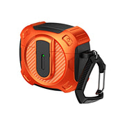 For AirPods 4 Lock Shockproof Bluetooth Earphone Protective Case(Black Orange)