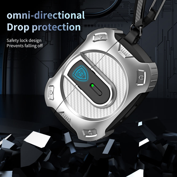 For AirPods Pro Lock Shockproof Bluetooth Earphone Protective Case(Black White) - For AirPods Pro by PMC Jewellery | Online Shopping South Africa | PMC Jewellery | Buy Now Pay Later Mobicred