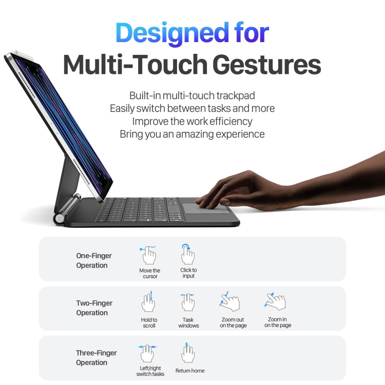 DUX DUCIS MK Series Floating Magnetic Keyboard Tablet Leather Case For iPad Air 13 2024 / Pro 12.9 2022 / 2021(Black) - Universal by DUX DUCIS | Online Shopping South Africa | PMC TechLife | Buy Now Pay Later Mobicred