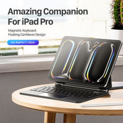 DUX DUCIS MK Series Floating Magnetic Keyboard Tablet Leather Case For iPad Pro 11 2024(Black)