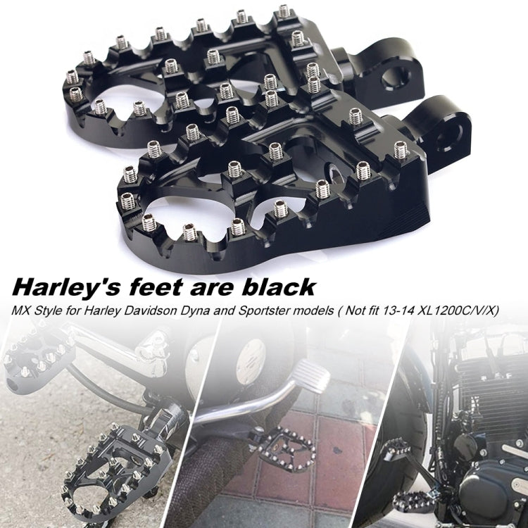 Motorcycle Modification Pedal Set Wide Fat Footpegs Foot Pegs for Harley(Black) - free shipping - PMC Jewellery - Order now!