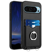 For Google Pixel 9 / 9 Pro R20 Ring Card Holder Phone Case(Black)