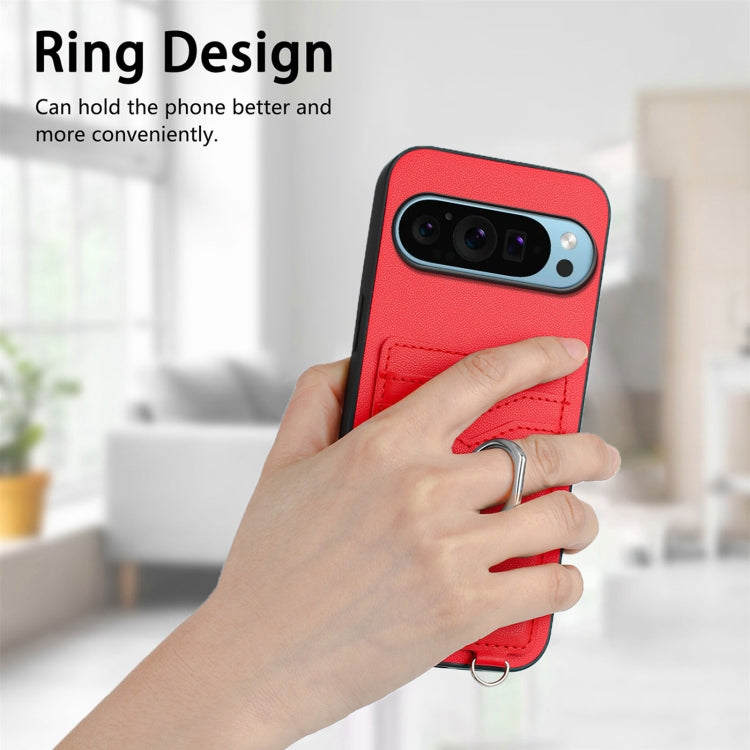 For Google Pixel 9 / 9 Pro R20 Ring Card Holder Phone Case(Red) - Google Cases by PMC TechLife | Online Shopping South Africa | PMC TechLife | Buy Now Pay Later Mobicred