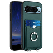 For Google Pixel 9 / 9 Pro R20 Ring Card Holder Phone Case(Green)