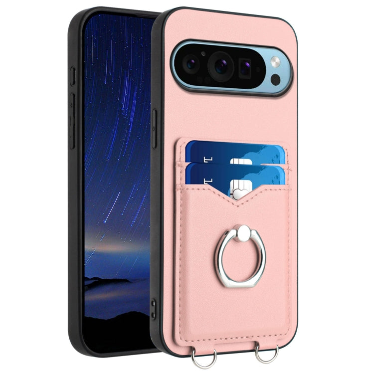 For Google Pixel 9 Pro XL R20 Ring Card Holder Phone Case(Pink) - Google Cases by PMC TechLife | Online Shopping South Africa | PMC TechLife | Buy Now Pay Later Mobicred