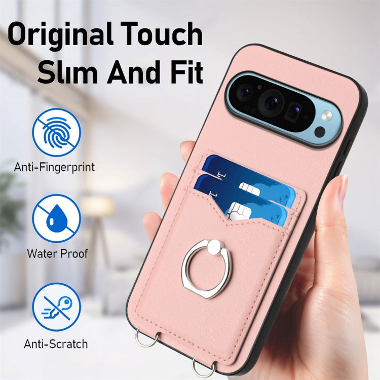 For Google Pixel 9 Pro XL R20 Ring Card Holder Phone Case(Pink) - Google Cases by PMC TechLife | Online Shopping South Africa | PMC TechLife | Buy Now Pay Later Mobicred