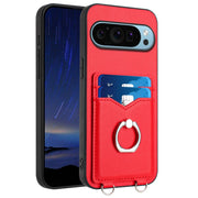 For Google Pixel 9 Pro XL R20 Ring Card Holder Phone Case(Red)