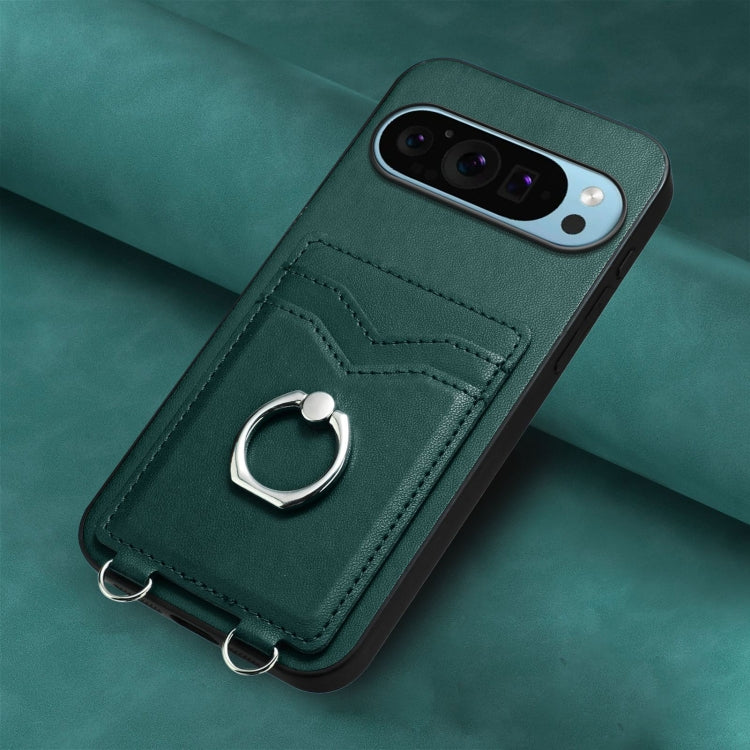 For Google Pixel 9 Pro XL R20 Ring Card Holder Phone Case(Green) - Google Cases by PMC TechLife | Online Shopping South Africa | PMC TechLife | Buy Now Pay Later Mobicred