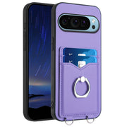 For Google Pixel 9 Pro XL R20 Ring Card Holder Phone Case(Purple)