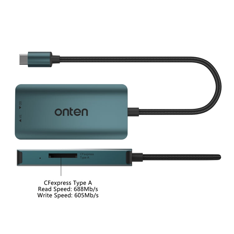 Onten C12 3 in 1 USB-C / Type-C to CFepress Type-A & SD & TF Card Reader(Pine Green) - free shipping - PMC Jewellery - Order now!