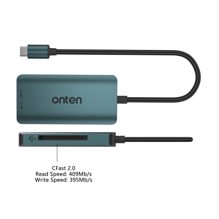 Onten C15 3 in 1 USB-C / Type-C to CFast 2.0 & SD & TF Card Reader(Pine Green) - free shipping - PMC Jewellery - Order now!