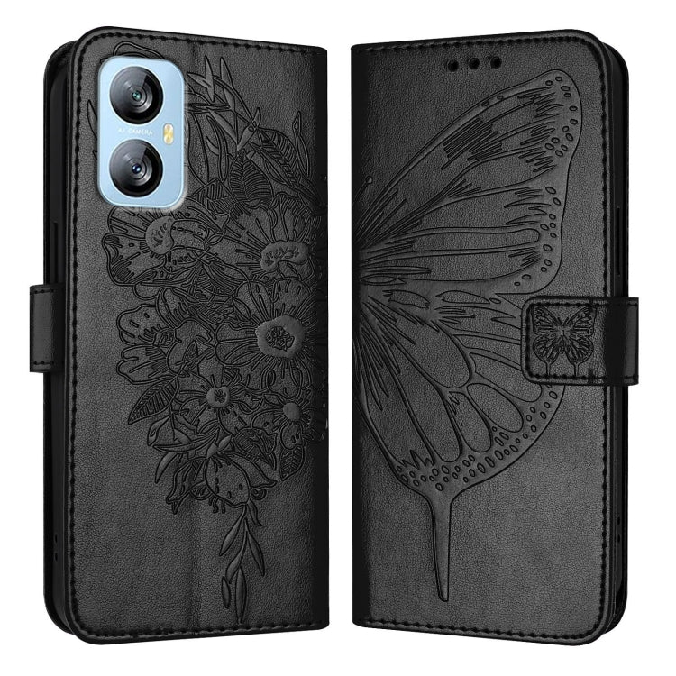 For Blackview A52 Embossed Butterfly Leather Phone Case(Black) - free shipping - PMC TechLife - Order now!