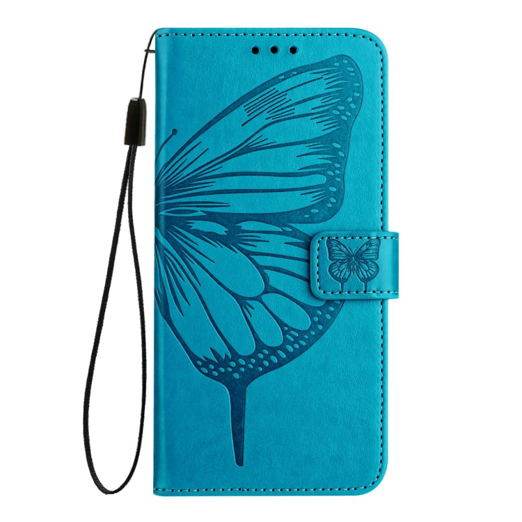 For Blackview A52 Embossed Butterfly Leather Phone Case(Blue) - More Brand by PMC TechLife | Online Shopping South Africa | PMC TechLife | Buy Now Pay Later Mobicred