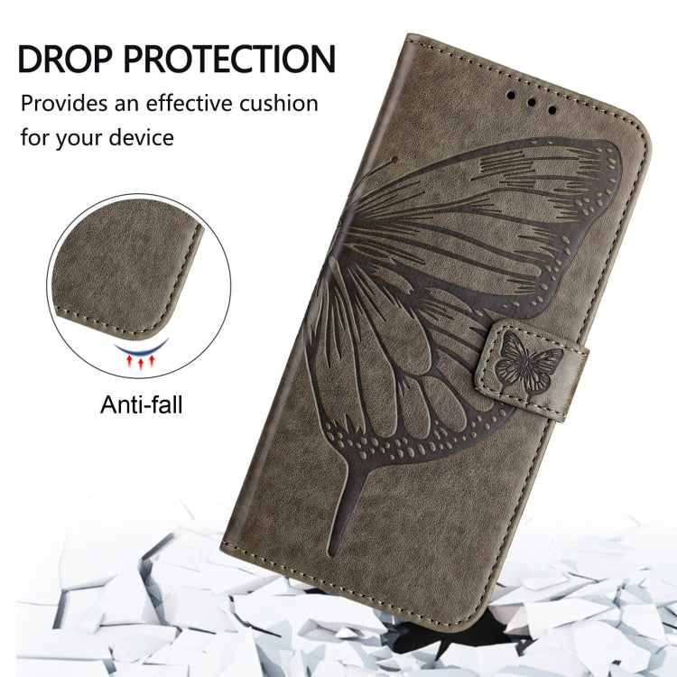 For Blackview A53 Embossed Butterfly Leather Phone Case(Grey) - More Brand by PMC TechLife | Online Shopping South Africa | PMC TechLife | Buy Now Pay Later Mobicred
