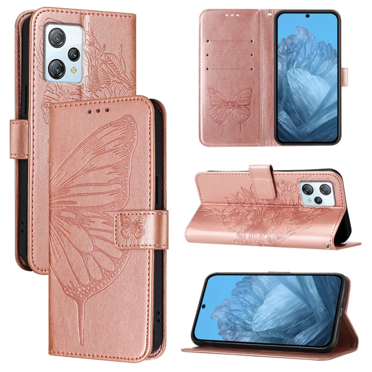 For Blackview A53 Embossed Butterfly Leather Phone Case(Rose Gold) - More Brand by PMC TechLife | Online Shopping South Africa | PMC TechLife | Buy Now Pay Later Mobicred