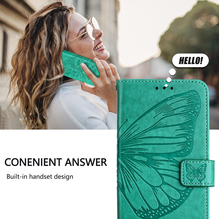 For Blackview A53 Embossed Butterfly Leather Phone Case(Green) - More Brand by PMC TechLife | Online Shopping South Africa | PMC TechLife | Buy Now Pay Later Mobicred