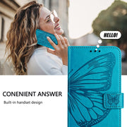 For Blackview A53 Embossed Butterfly Leather Phone Case(Blue)