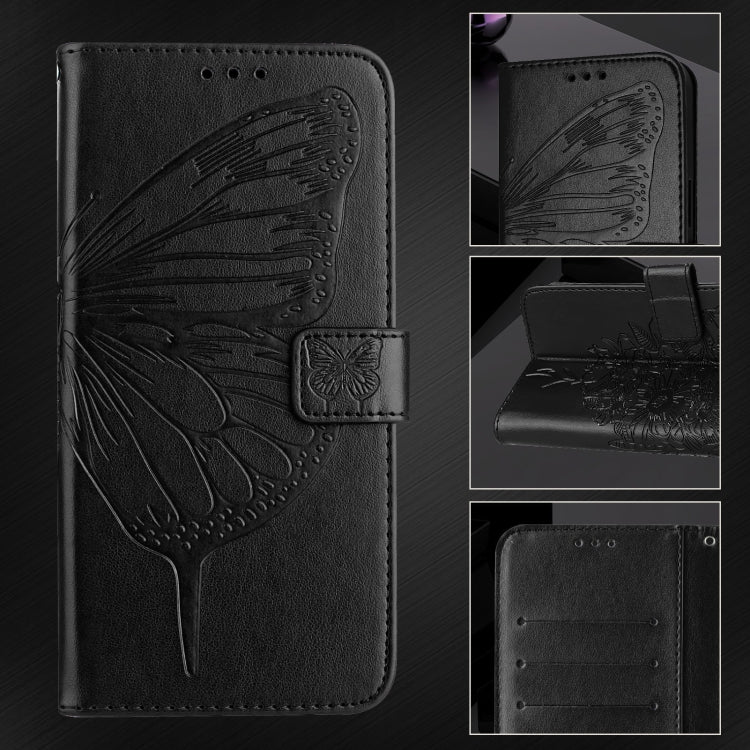 For Blackview Shark 8 Embossed Butterfly Leather Phone Case(Black) - More Brand by PMC TechLife | Online Shopping South Africa | PMC TechLife | Buy Now Pay Later Mobicred