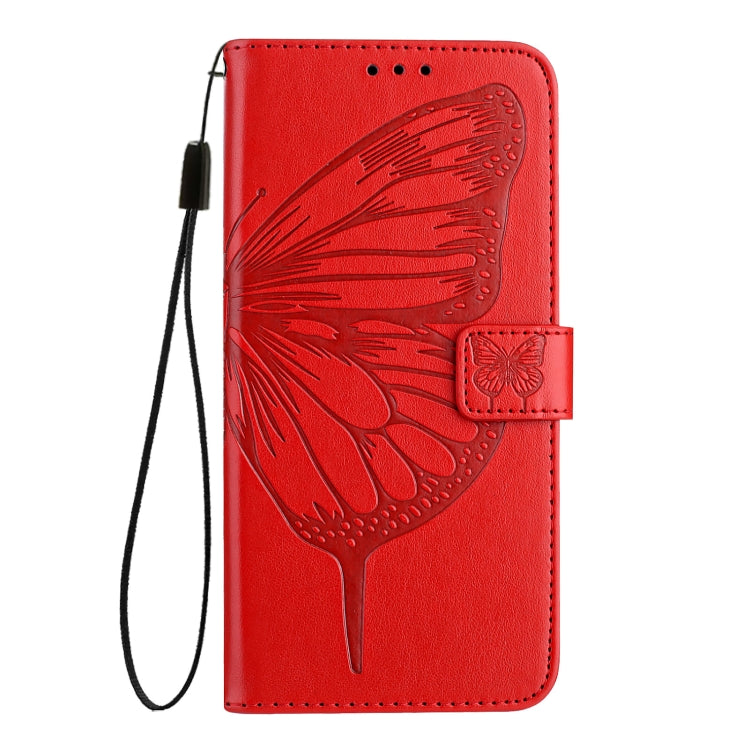 For Blackview Shark 8 Embossed Butterfly Leather Phone Case(Red) - More Brand by PMC TechLife | Online Shopping South Africa | PMC TechLife | Buy Now Pay Later Mobicred