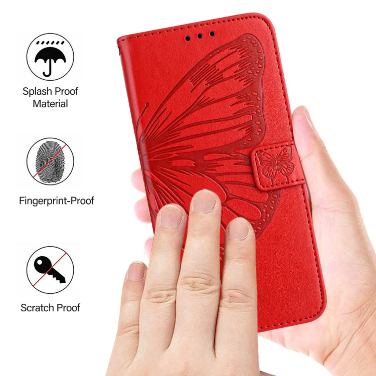 For Blackview Wave 6C Embossed Butterfly Leather Phone Case(Red) - More Brand by PMC TechLife | Online Shopping South Africa | PMC TechLife | Buy Now Pay Later Mobicred
