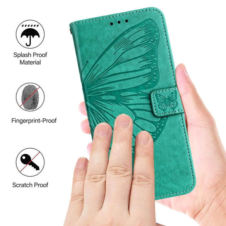 For Blackview Color 8 Embossed Butterfly Leather Phone Case(Green) - More Brand by PMC TechLife | Online Shopping South Africa | PMC TechLife | Buy Now Pay Later Mobicred