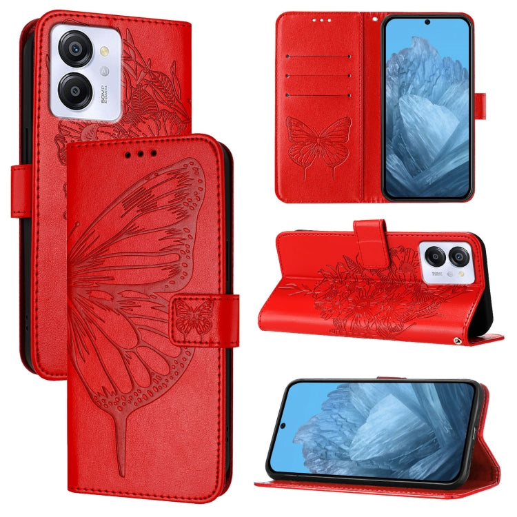 For Blackview Color 8 Embossed Butterfly Leather Phone Case(Red) - free shipping - PMC TechLife - Order now!