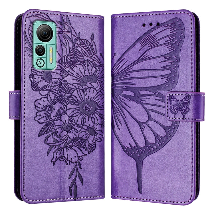 For Ulefone Note 14 Embossed Butterfly Leather Phone Case(Purple) - Ulefone Cases by PMC Jewellery | Online Shopping South Africa | PMC Jewellery | Buy Now Pay Later Mobicred