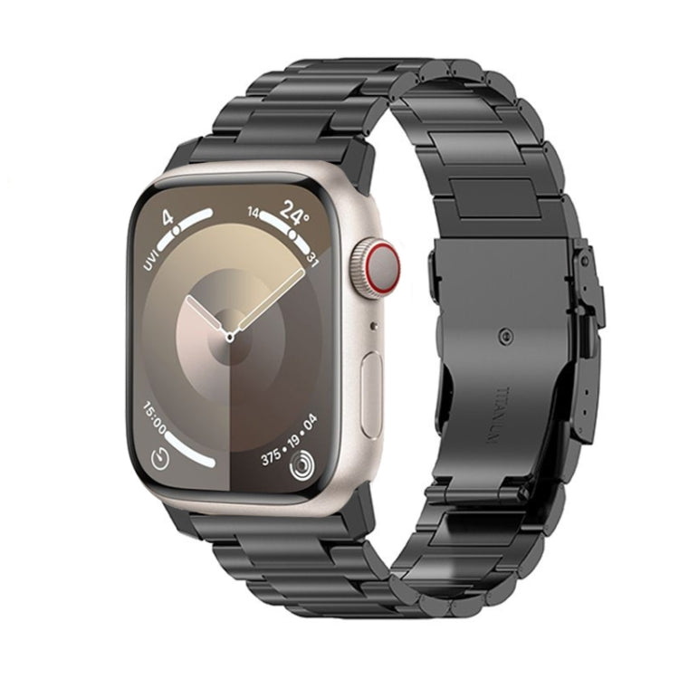 For Apple Watch SE 2023 44mm 26mm Safety Buckle Titanium Alloy Watch Band(Black) - free shipping - PMc TechLife - Order now!