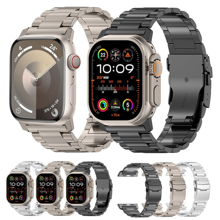 For Apple Watch SE 2023 44mm 26mm Safety Buckle Titanium Alloy Watch Band(Black) - free shipping - PMc TechLife - Order now!