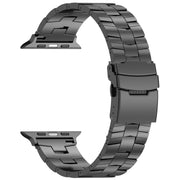 For Apple Watch Series 4 44mm Rice Ears Safety Buckle Titanium Alloy Watch Band(Black)