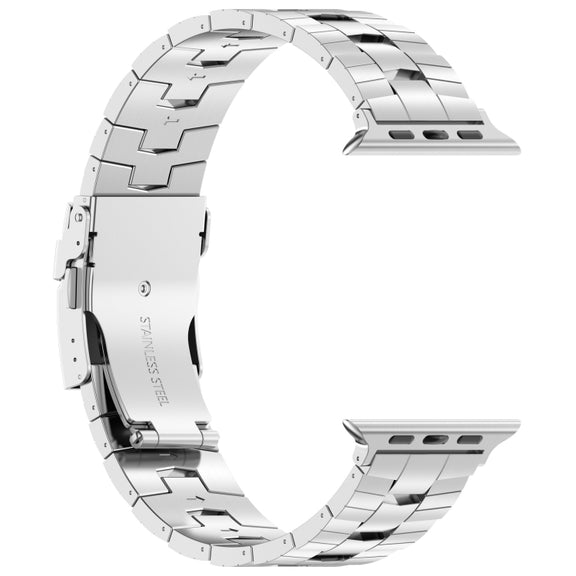 For Apple Watch Series 4 44mm Rice Ears Safety Buckle Titanium Alloy Watch Band(Silver)