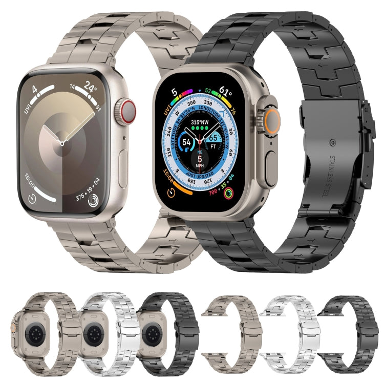 For Apple Watch Series 4 44mm Rice Ears Safety Buckle Titanium Alloy Watch Band(Black)