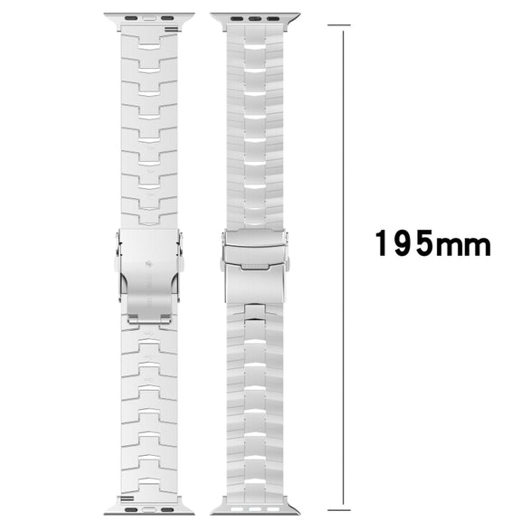 For Apple Watch Series 4 44mm Rice Ears Safety Buckle Titanium Alloy Watch Band(Black)
